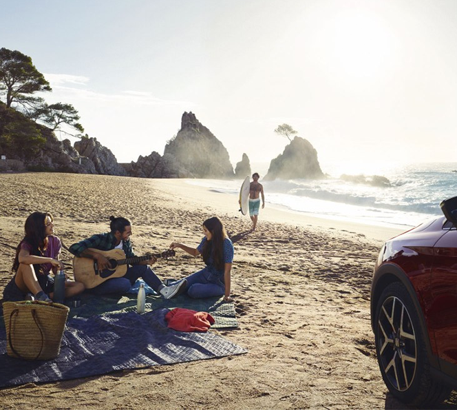 Family on the beach